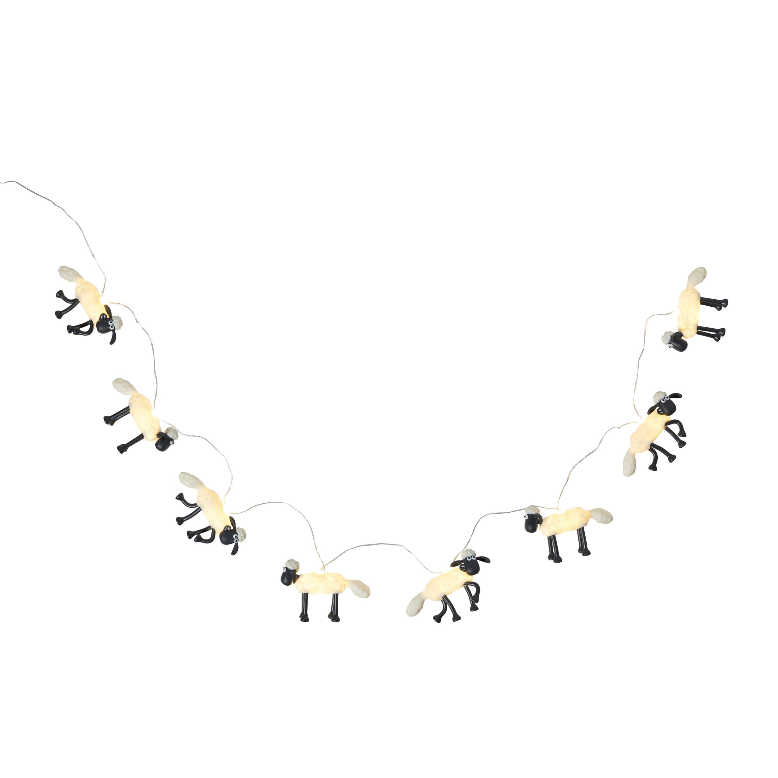 Lights4fun LED Shaun das Schaf™ Lichterkette mit Fernbedienung Nachtlicht Kinderzimmer Nachtlampe
