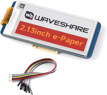 4 Colors 2.1" E-Ink Display HAT G, 250x122 Resolution 3.3V/5V Red Yellow Black White E Paper Display Screen for Raspberry Pi/Jetson Nano/Arduino/STM32, SPI Interface