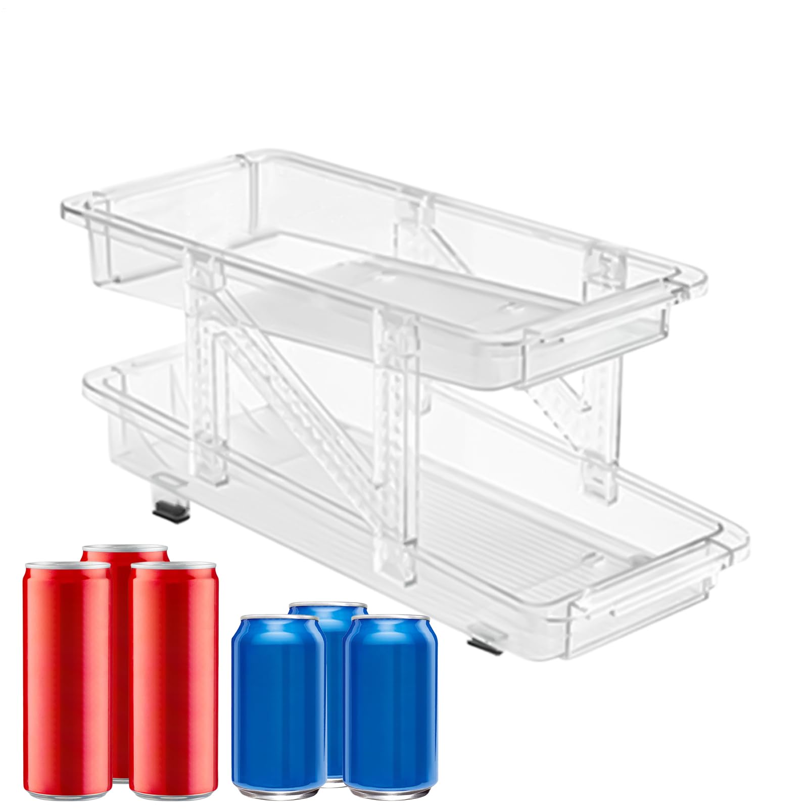 Dispensador Latas Refresco Frigorífico Portabebidas Moderno Transparente | Organizador Expandible Para Latas En Despensa Moderno Para Frigorífico, Despensa, Cocina, , Apartament
