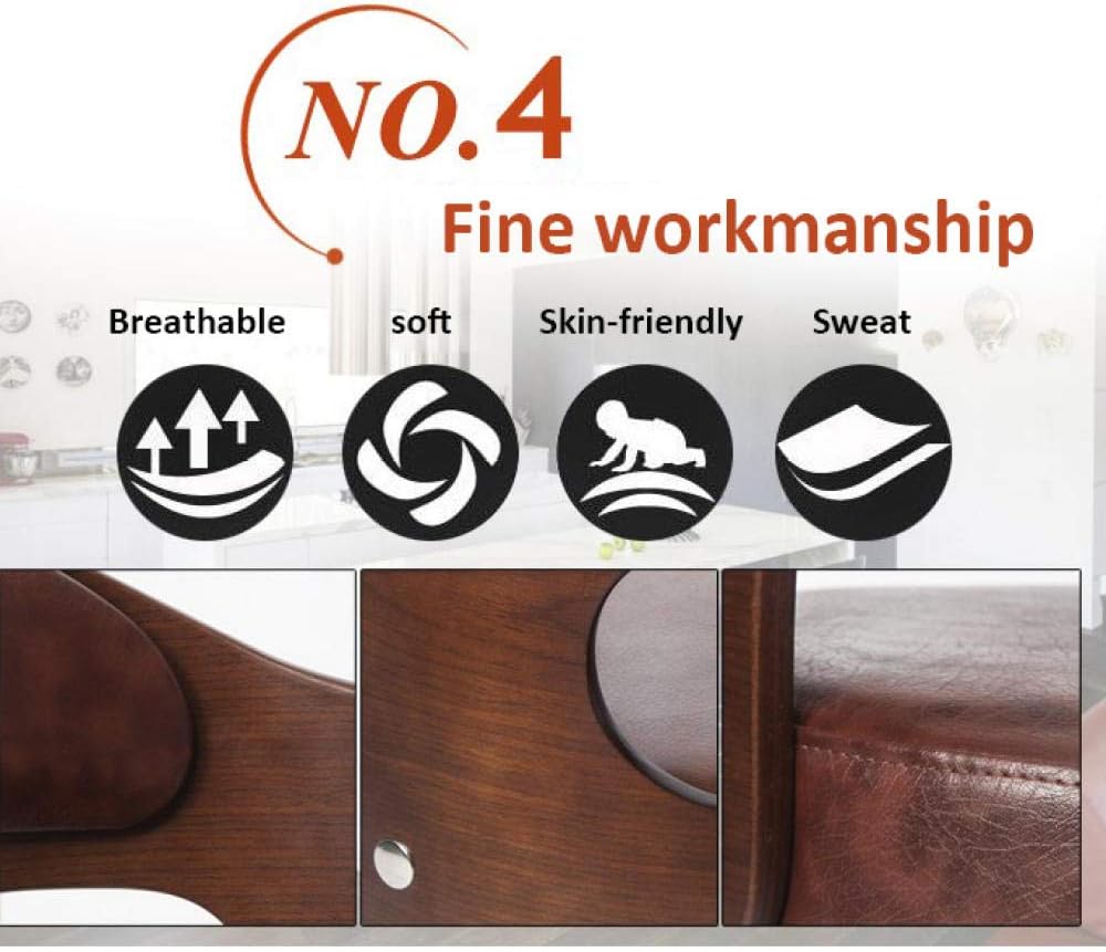 Rugs Beauty Stool Chair on Wheel，Work Bench Stool with Brown Synthetic Leather Seat，Adjustable Height 43-53 cm，Supported Weight 160 Kg，Office Essentials Stool with Backrest for Salon, Spa and Therapy : Beauty & Personal Care