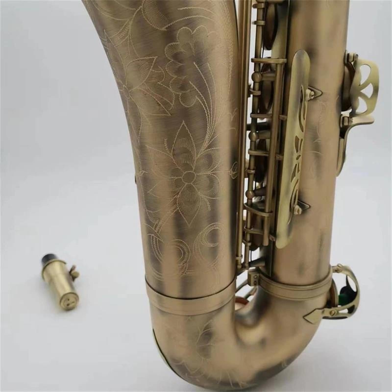 Saksofon Saksofon Tenorowy Złoty Lakier Profesjonalny Saksofon Tenorowy Z Ustnikiem Na Szyję Stroikową (Color : Leather bag)