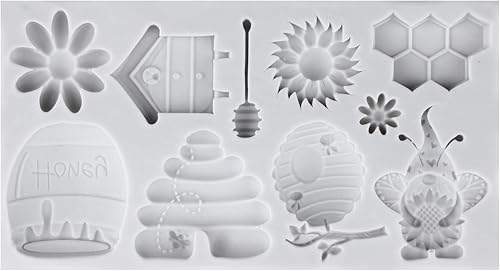 Miniatura 7 de Lingzhi Moldes de silicona para fondant de abejorros de abejas, moldes de silicona de abeja colmena de girasol para decoración de pasteles,