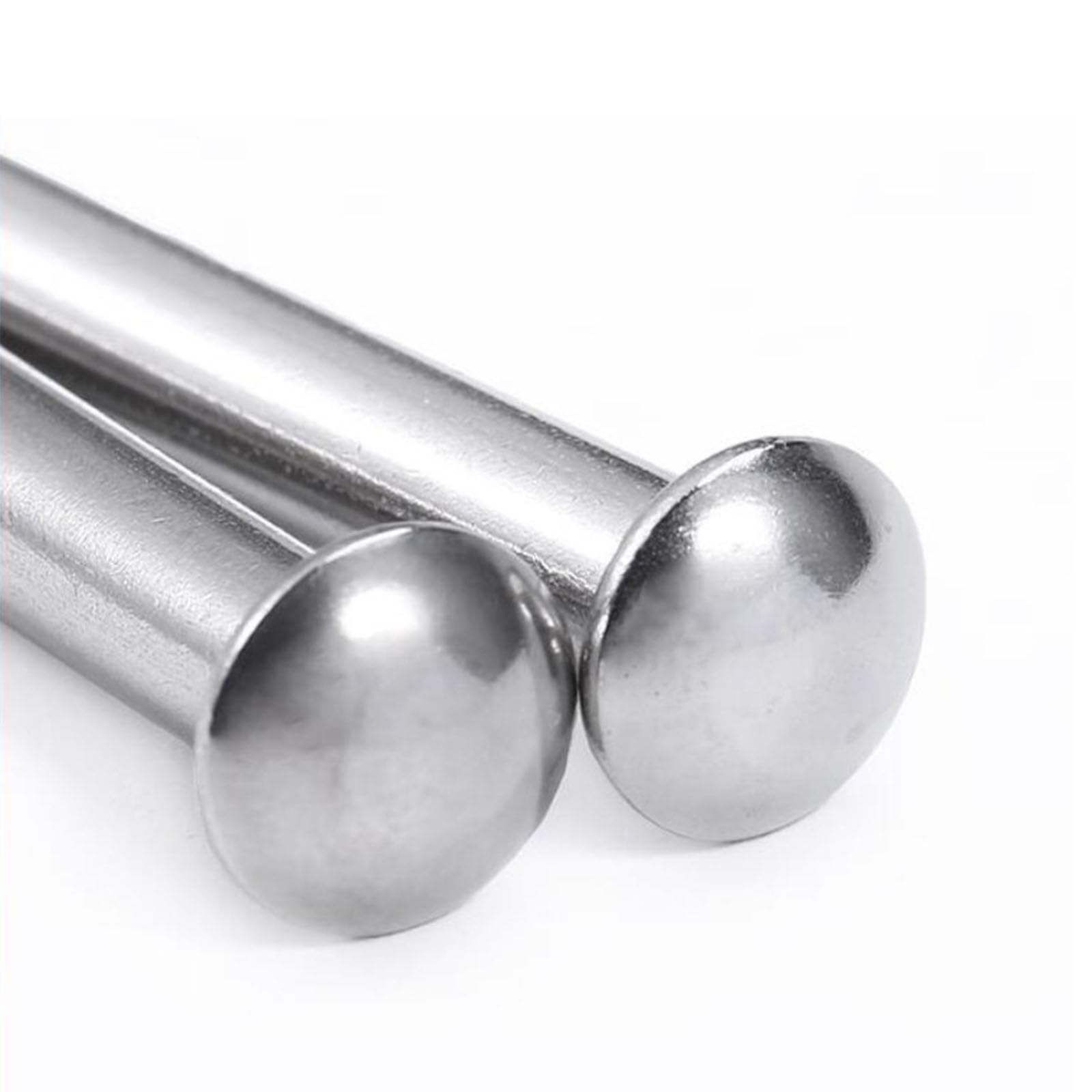 100 Pièces Rivets Massifs M3X45mm, Acier Inox Rivets Solides Tête Bombée