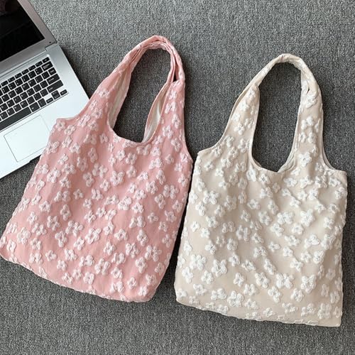 Bolso Tote de Lona con Flores para Mujer miniatura 2