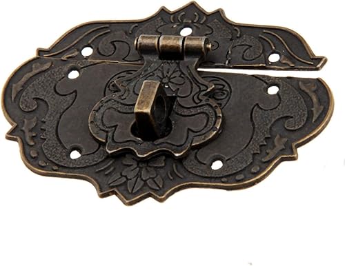 Miniatura 3 de 2 pestillos de cierre antiguos de bronce vintage decorativos con tornillos para caja de madera, caja de manualidades, muebles de baúl de joyería,