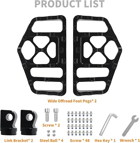 Miniatura 5 de HCmotorku Estribos para motocicleta MX anchos para fuera de carretera CNC para pasajeros, estribos traseros, estribos de piso para Harley Touring,