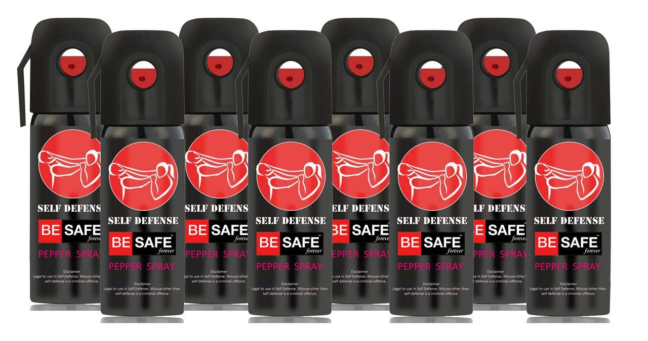 BE Safe Forever Self Defense Pepper Spray for Women Safety/Protection (Red) (Combo of 8)