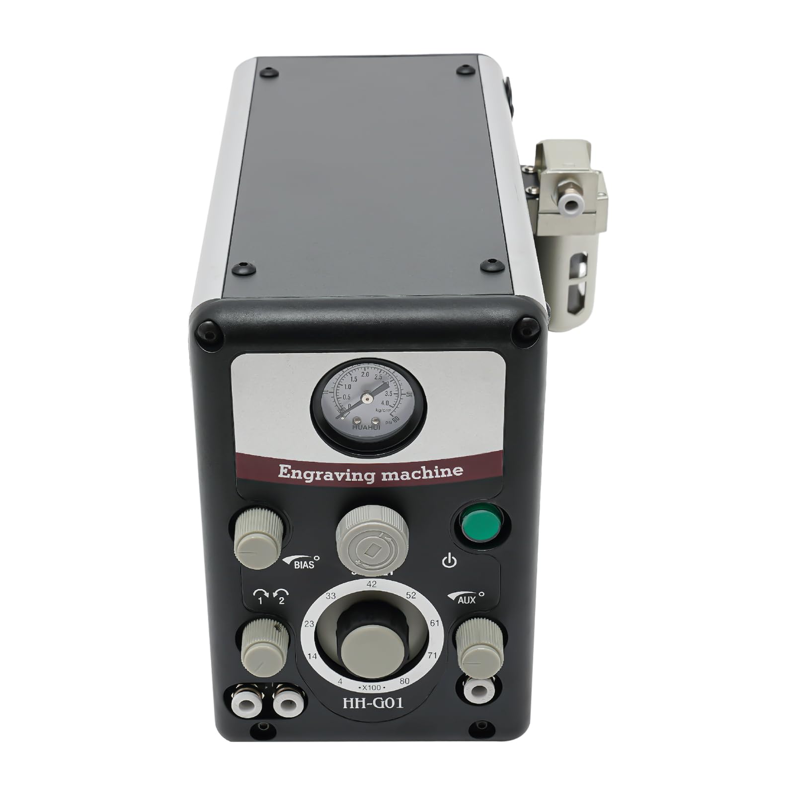 Kit per incisione pneumatica, 80 W, pressione dell'aria regolabile 0 – 60 PSI, 400 – 8000 rpm Double Head Pneumatic Graver
