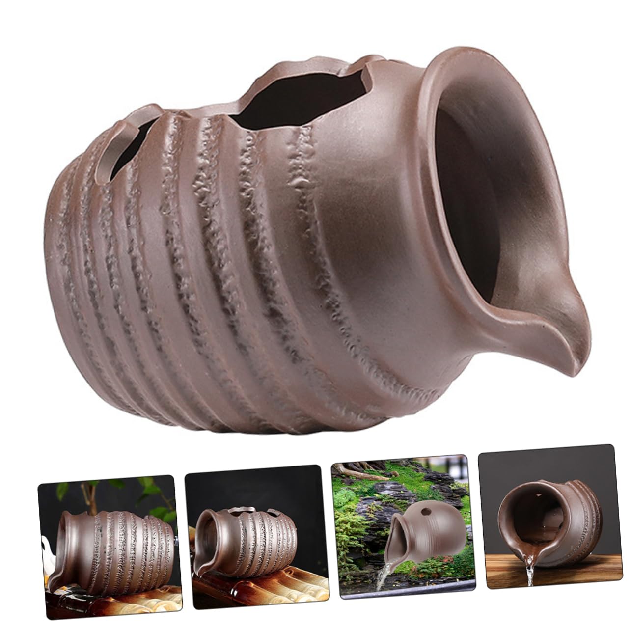 Zerodeko Contenitore in Ceramica Decorativo per Fontana da Giardino Esterno di Spruzzatore d Acqua, Design Altamente Realistico e Decorazione per Giardino Annuale