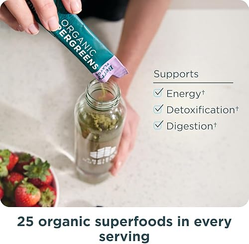 Miniatura 6 de Ancient Nutrition SuperGreens - Polvo con probióticos, verduras orgánicas con sabor a bayas, hecho de frutas reales, verduras y hierbas, soporte