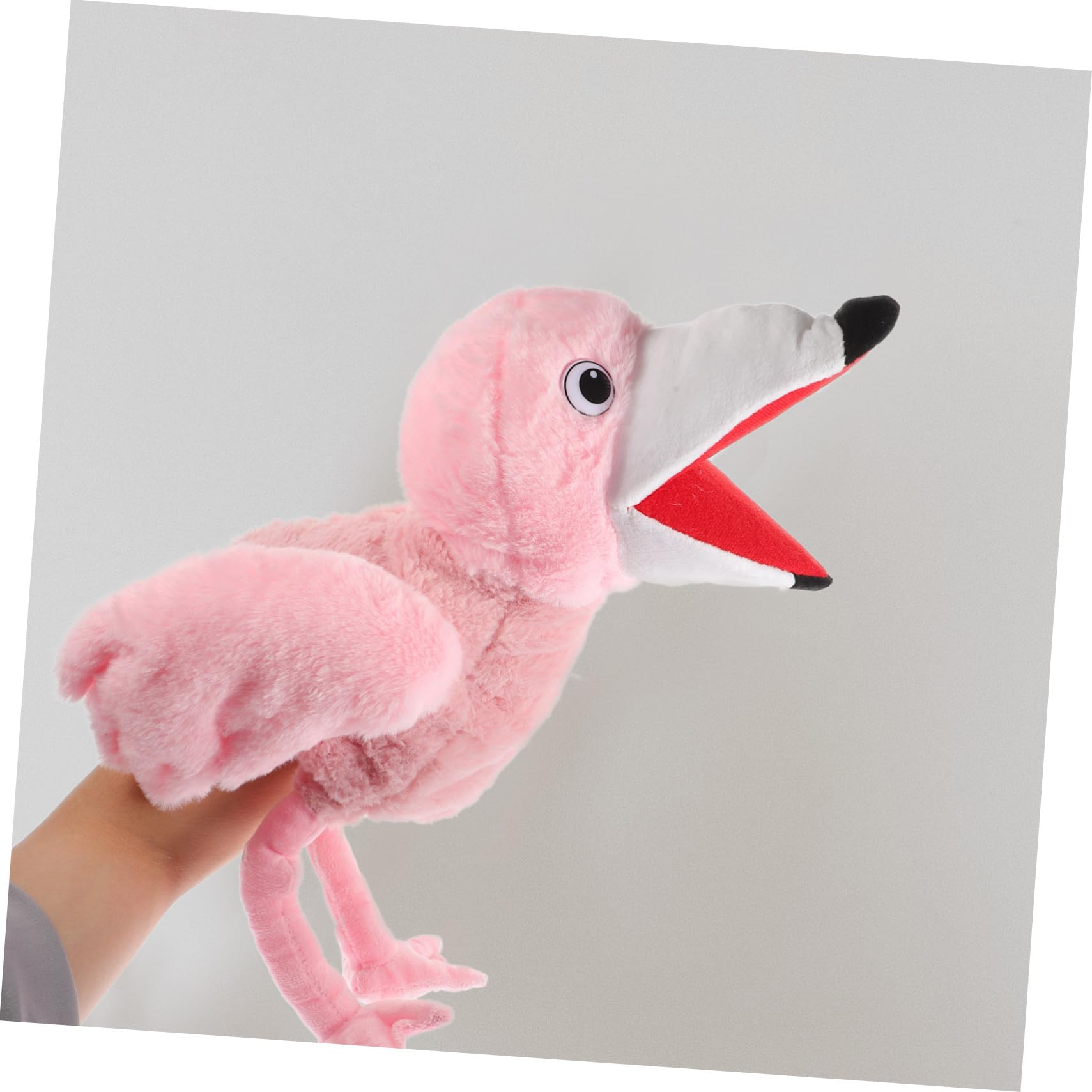Hemobllo Burattino da Mano Facile da Pulire per Raccontare Storie Giocattolo Interattivo Fenicottero in Peluche Rosa Cotone Pp e Adatto a Giochi Educativi per Ragazzo Ragazza