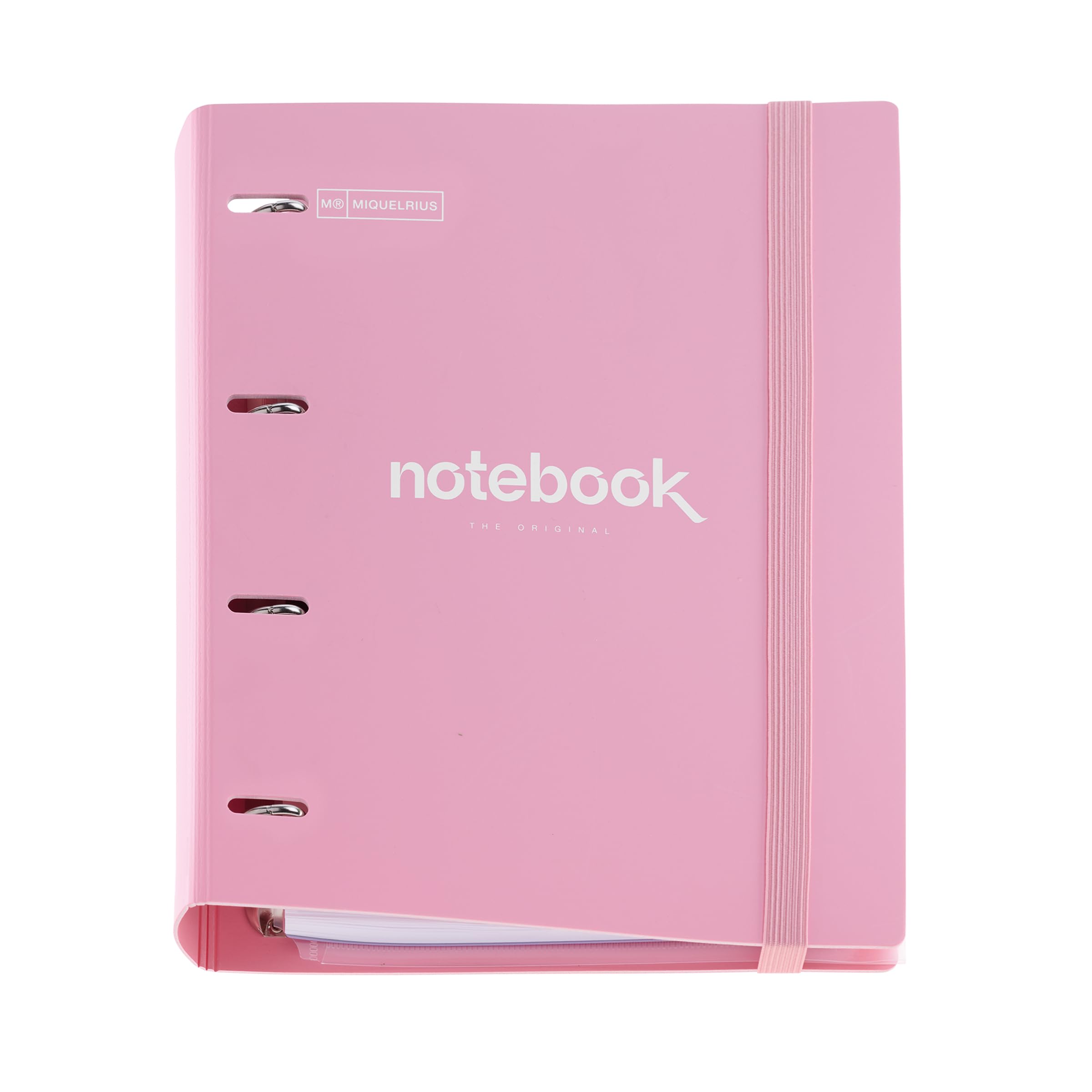 Miquelrius - Carpeblock polyfoam, A4 Ring Binder, Includes a Refill of 100 Squared Sheets + 4 dividers + 1 Polypropylene Envelope, 4 Ring Binder with Rubber Closure