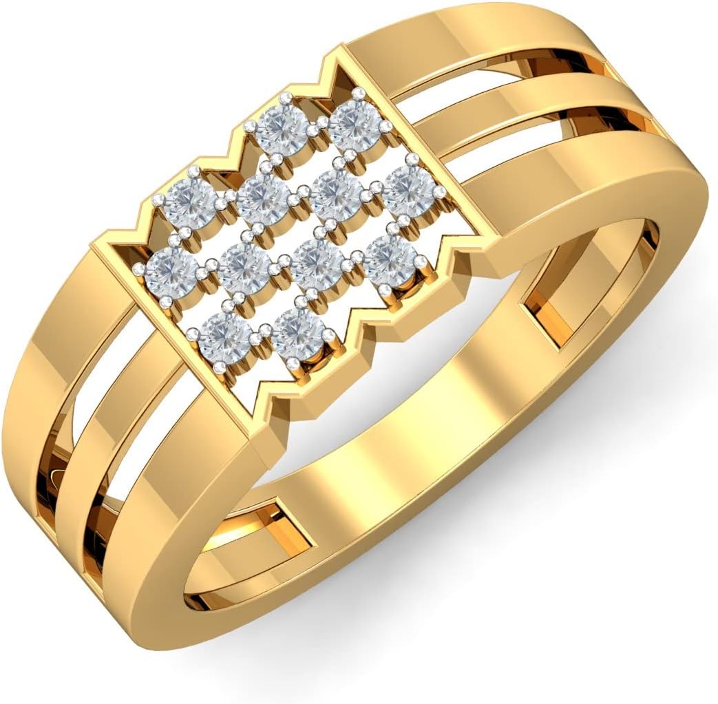 KuberBox 18KT Yellow Gold Sabien Ring for Men