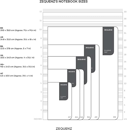 Miniatura 6 de Zequenz Classic 360 The Color Series, tamaño grande, color baya, papel puntos, cuaderno de tapa suave, diario encuadernado, 5.83 pulgadas de ancho x
