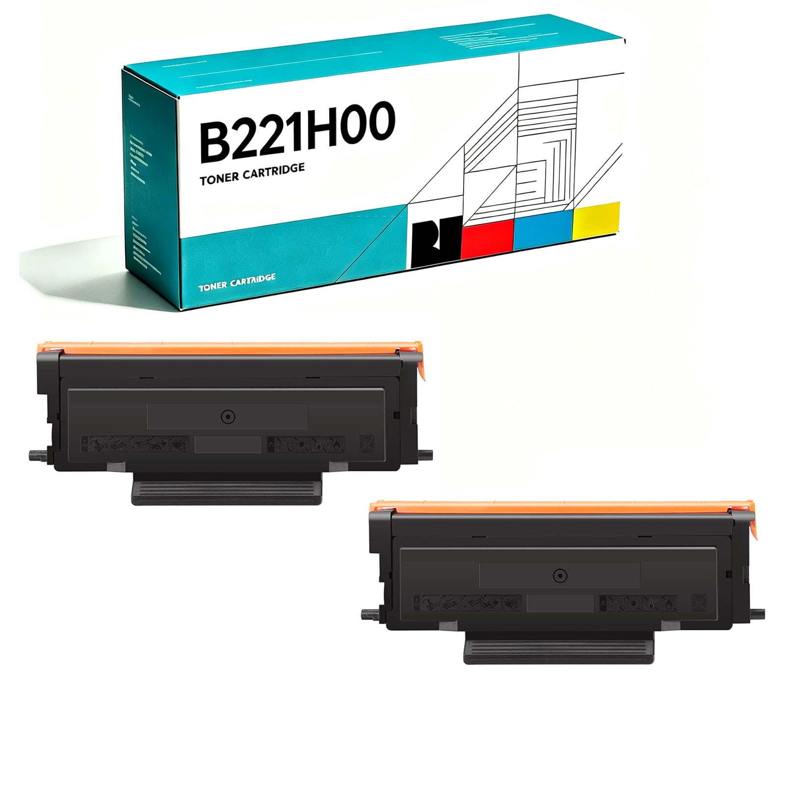 Cartuccia di toner B2236dw di grande capacità, compatibile con MB2236i, adatta per B221000, B221H00, B221X00, alta produttività, stampa trasparente, chip incluso, nero, 3000 pagine