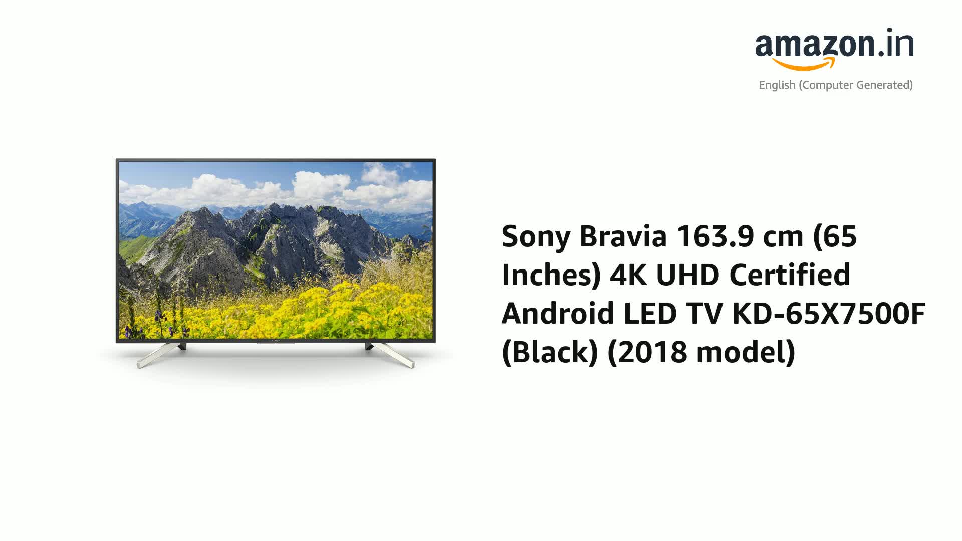 Sony Bravia 163.9 cm (65 Inches) 4K UHD Certified Android LED TV