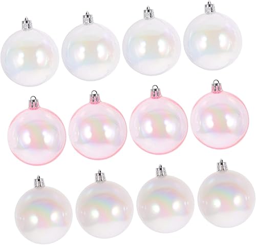 Miniatura 5 de Abaodam 36 piezas para decoración iridiscente transparente árbol años colgantes decoraciones de plástico bola de fiesta bolas arco iris adornos de