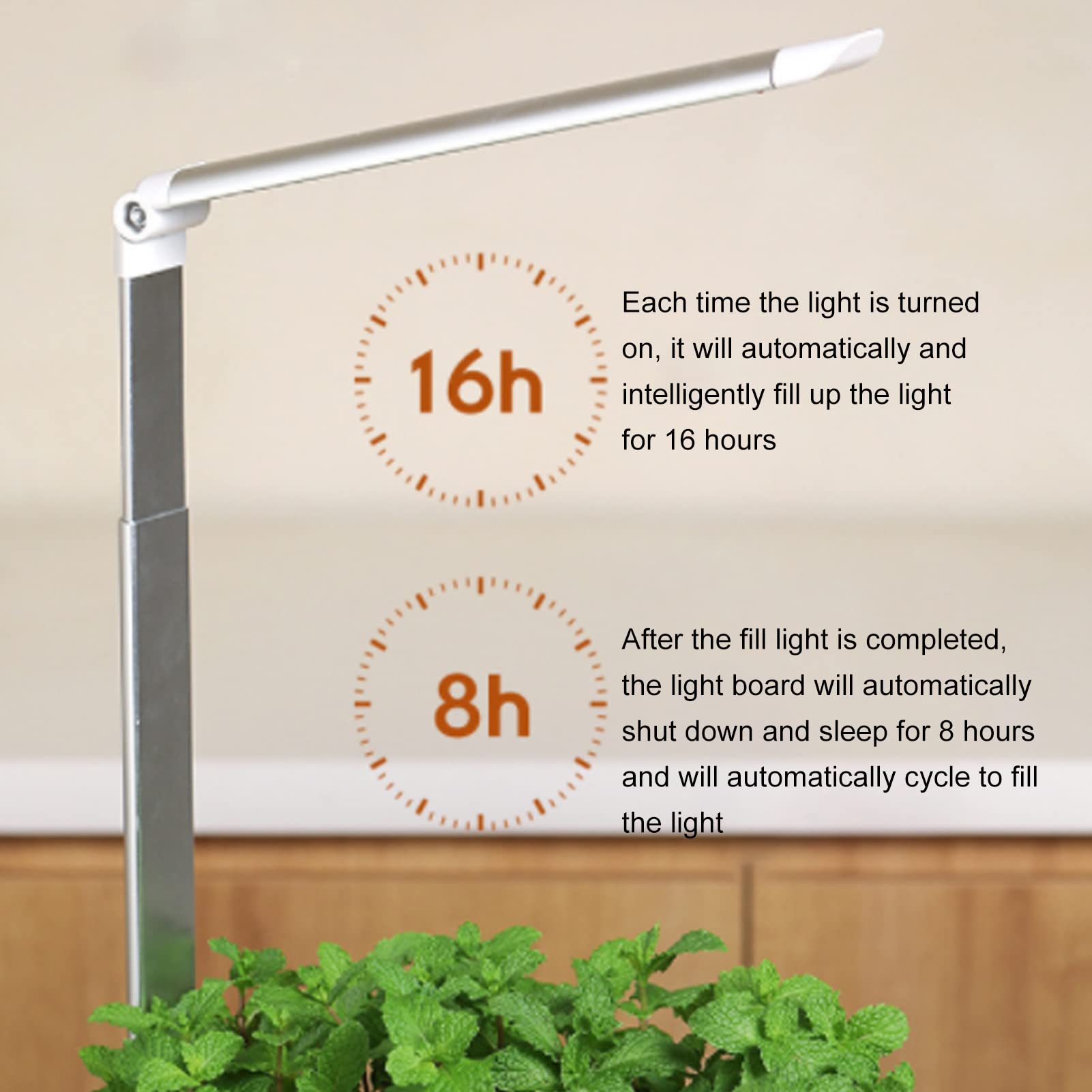 Sistema hidropónico de cultivo de plantas, kit inteligente de jardín interior con luz LED de espectro completo ajustable, pantalla de temperatura, alerta de agua baja, ideal para plantar en casa