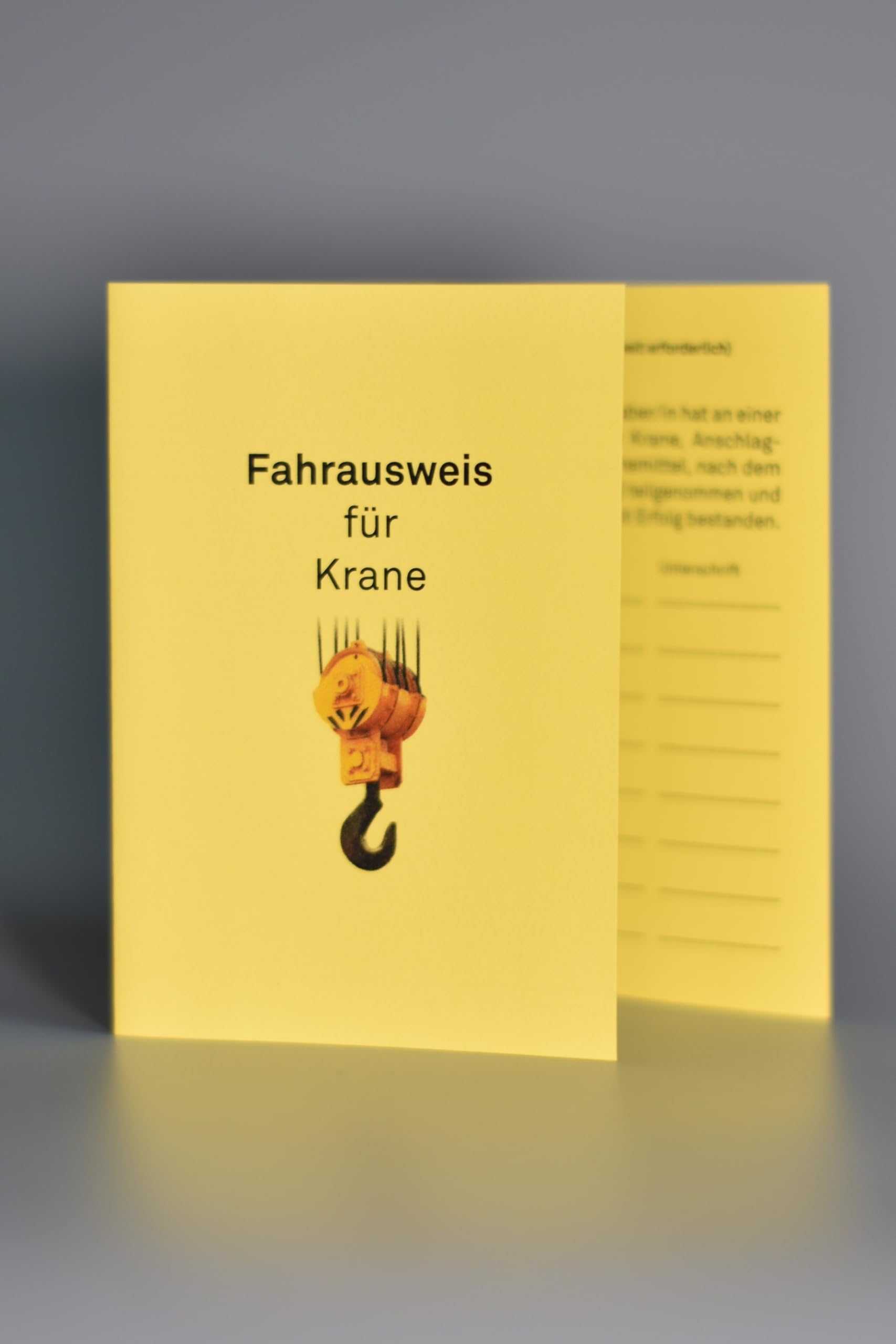 10x Fahrausweise für Krane | Ausbildungsnachweis Kranschein/Kranführerschein - ohne Logo