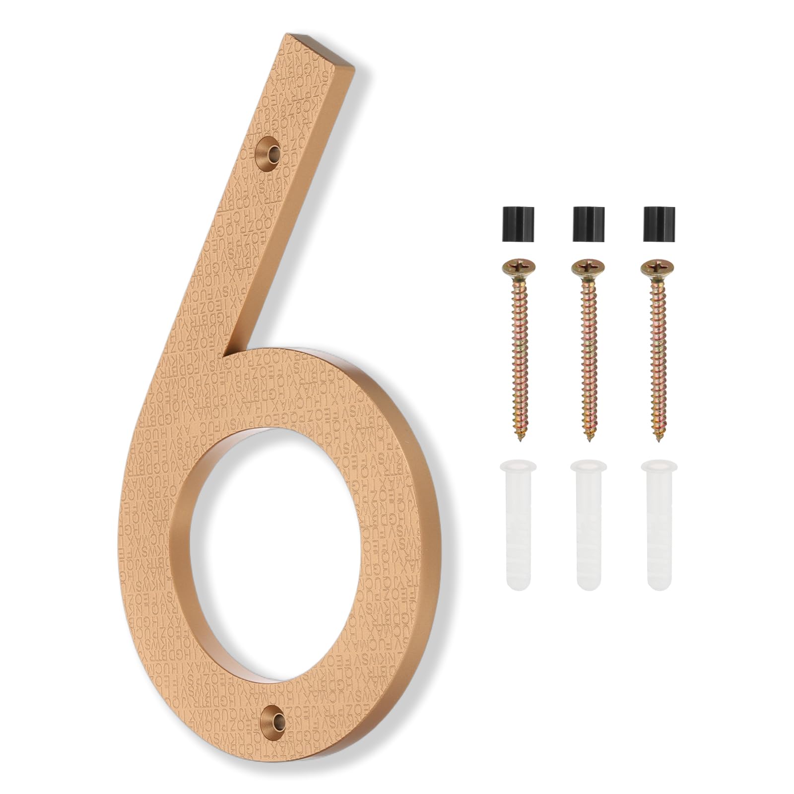 PATIKIL 8 Inch House Numbers, House Address Numbers Sign Large Floating Modern Home Number with Screws for Outside Door Wall Street, Gold, 6 โ image 1