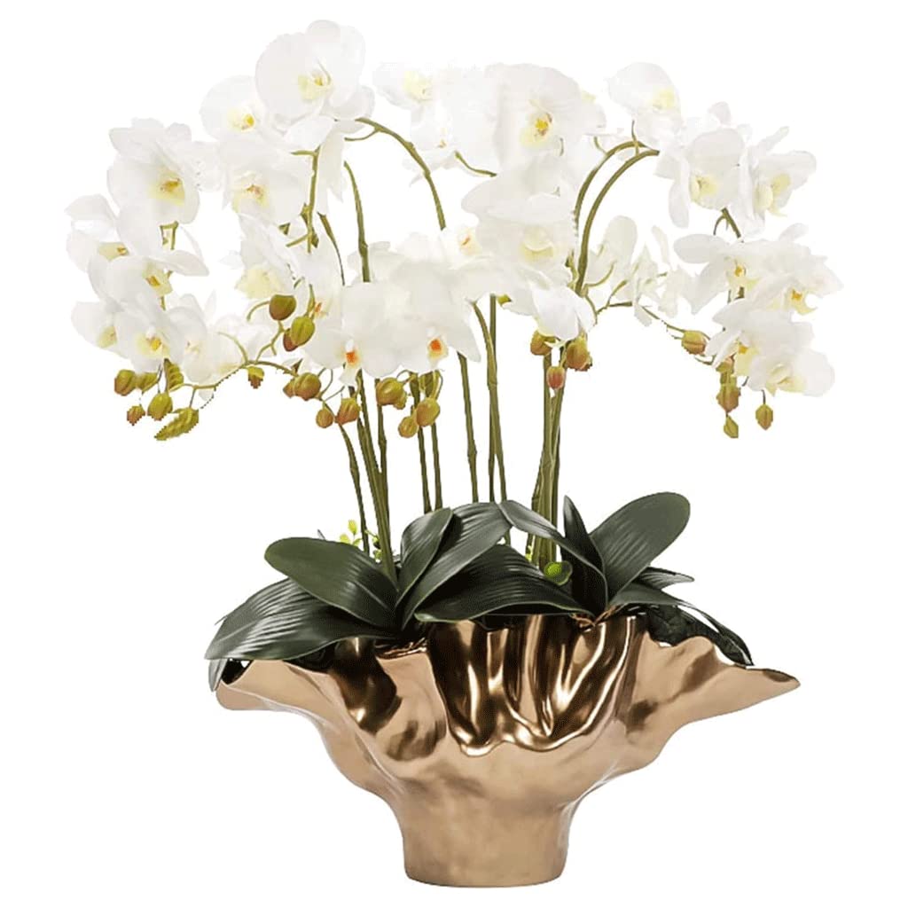 GTHTUHFD Faux Orchids Decorative Orchids Artificial Centerpiece Large Artificial Orchid Faux Potted Plant Artificial Flowers Set
