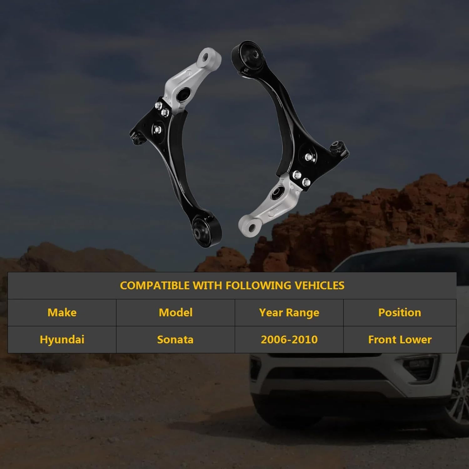 2pc front lower control arm kit k641391 k641392 for hyundai sonata 2006 2007 2008 2009 2010, suspension control arm for hyundai sonata