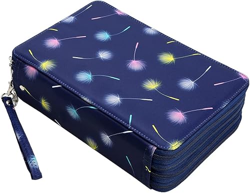 Lbxgap Estuche organizador portátil de 216 ranuras con patrón de impresión para bolígrafos o marcadores de acuarela, estuche organizador para