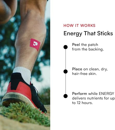 Miniatura 9 de Pure Patch Energy Patch – Parche tópico vegano a base de plantas – Cafeína – CoQ10 – Aminoácidos – Electrolitos – No Ingestible – Resistente al agua