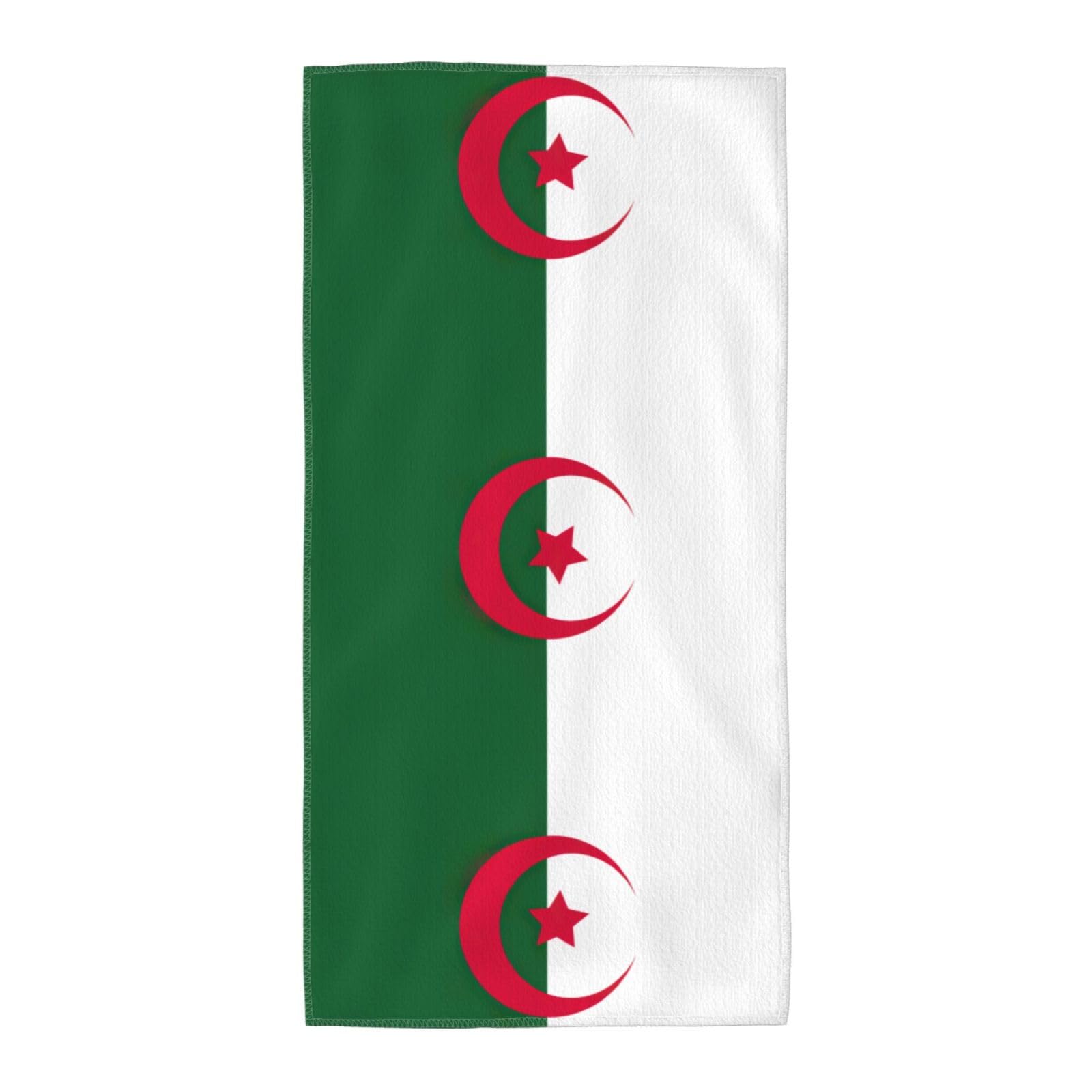 DIEzig Flag Of Algeria Fashion Printed Long Bath Towel For Pool Side Seaside Holiday