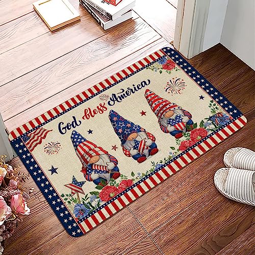 Ideasonna 4Th Of July Patriotic Door Mat, God Bless America 4Th Of July Doormat, Fourth Of July Door Mat Indoor/Outdoor Entrance 17" X 30" #TOP5