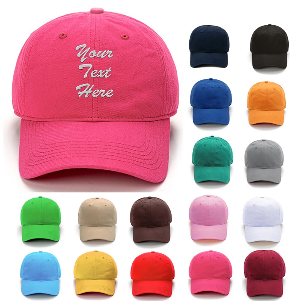 Van Der Linn Unisex Rose Personalised Embroidered Baseball Cap Hat Cotton Mens Ladies (Cotton, )