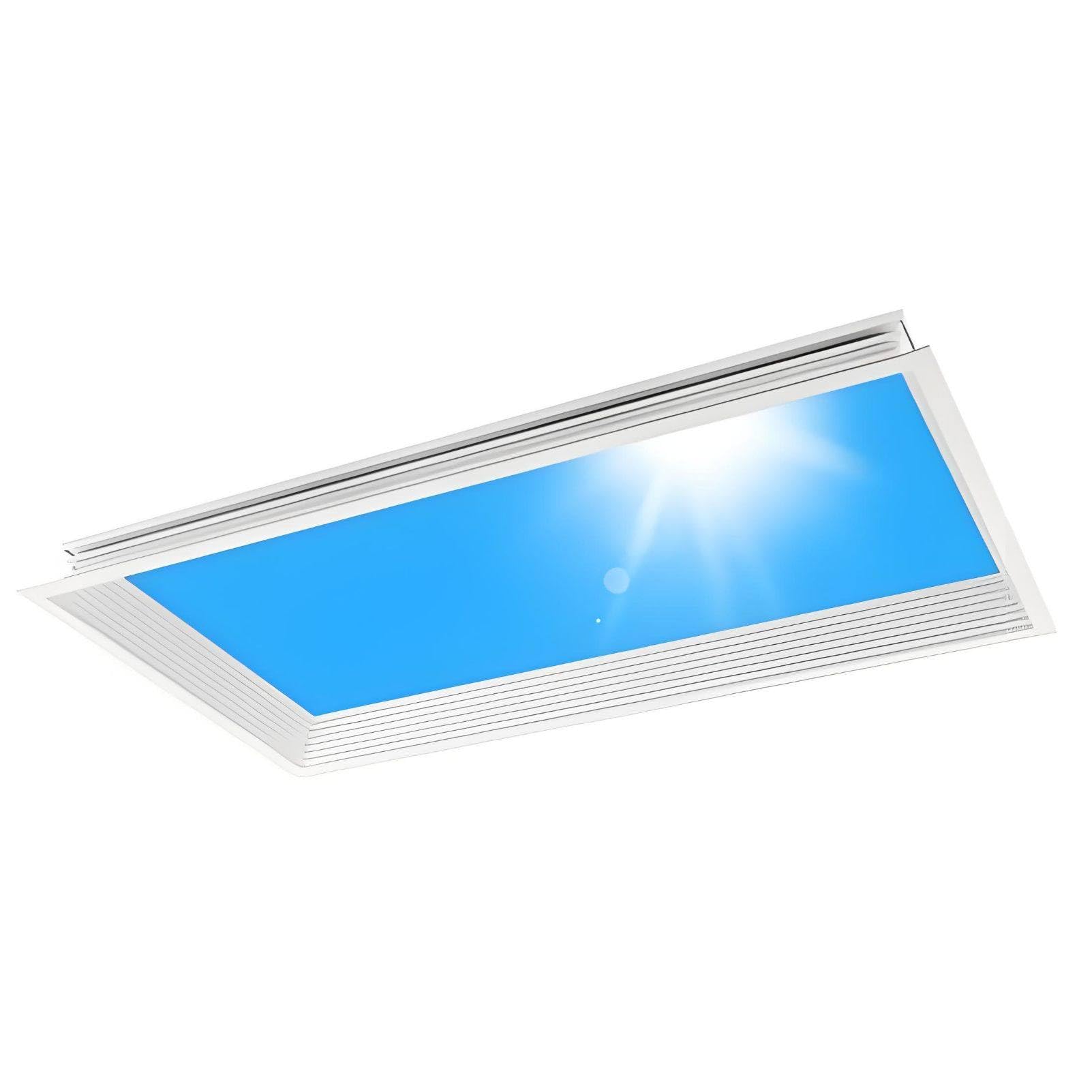 MhWrughts False Window Light Panel, Artificial Skylight LED Ceiling Lamp with Sunlight Simulation and Adjustable Brightness, Natural Daylight Effect for Basement, Corridor Sunshine-30 * 60Embedded