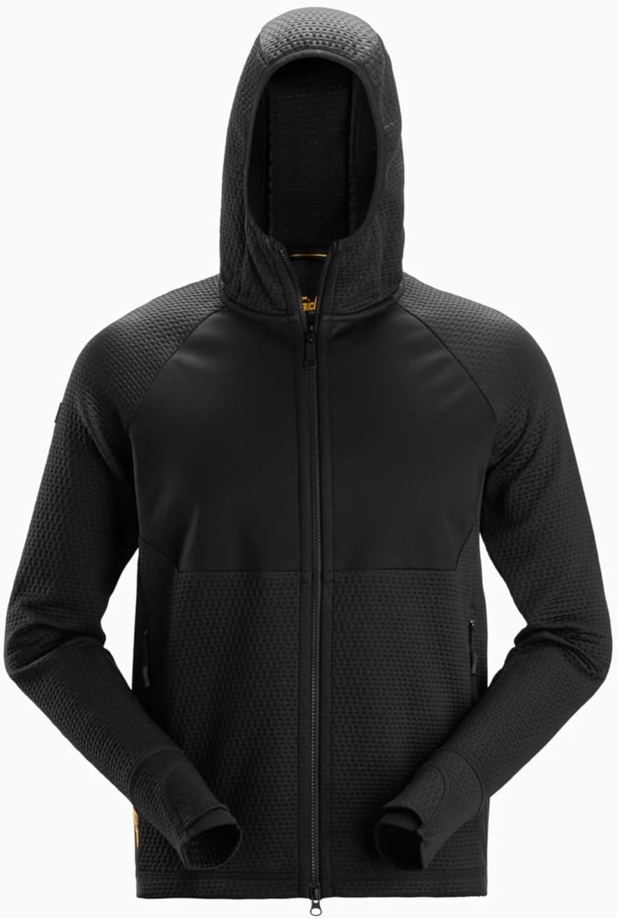 Snickers Workwear U8405 Full-Zip Midlayer Hoodie for Men, Workwear Hooded Jacket, Durable Stretch Fabric, Warm Layering Top