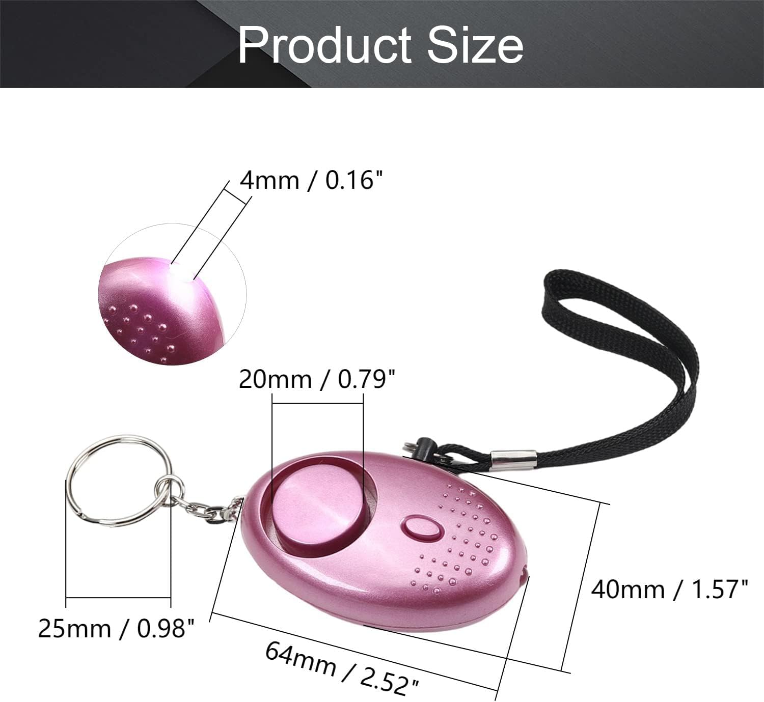Personal Safety Alarms for Women Reusable Police Approved 140DB Loud Alarm with LED Light - Image 3