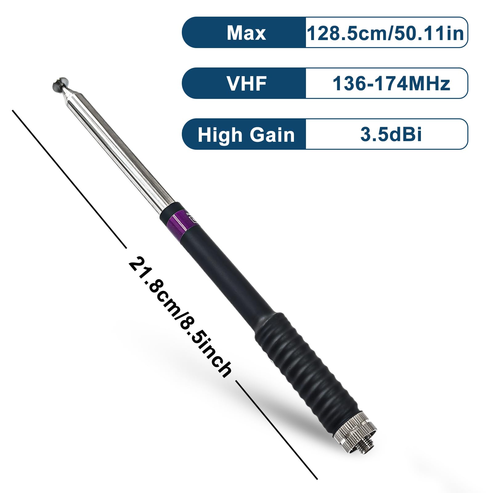 Telescopic Antenna VHF Aerial 136-174mhz SMA-Female for DM-32 UV-5RH DM-1701 Radio Antenna High Gain Compatible with UV-K6 Walkie Talkie Accessoires