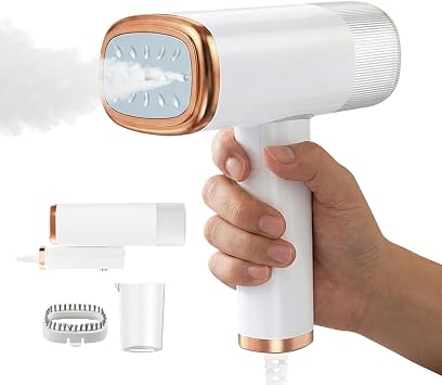 Portable Travel Steamer for Clothes - Handheld Foldable Clothing Steamer Iron Removes All Fabrics Wrinkles with 1000W High Power, Effectively Make Clothes Soft & Smooth
