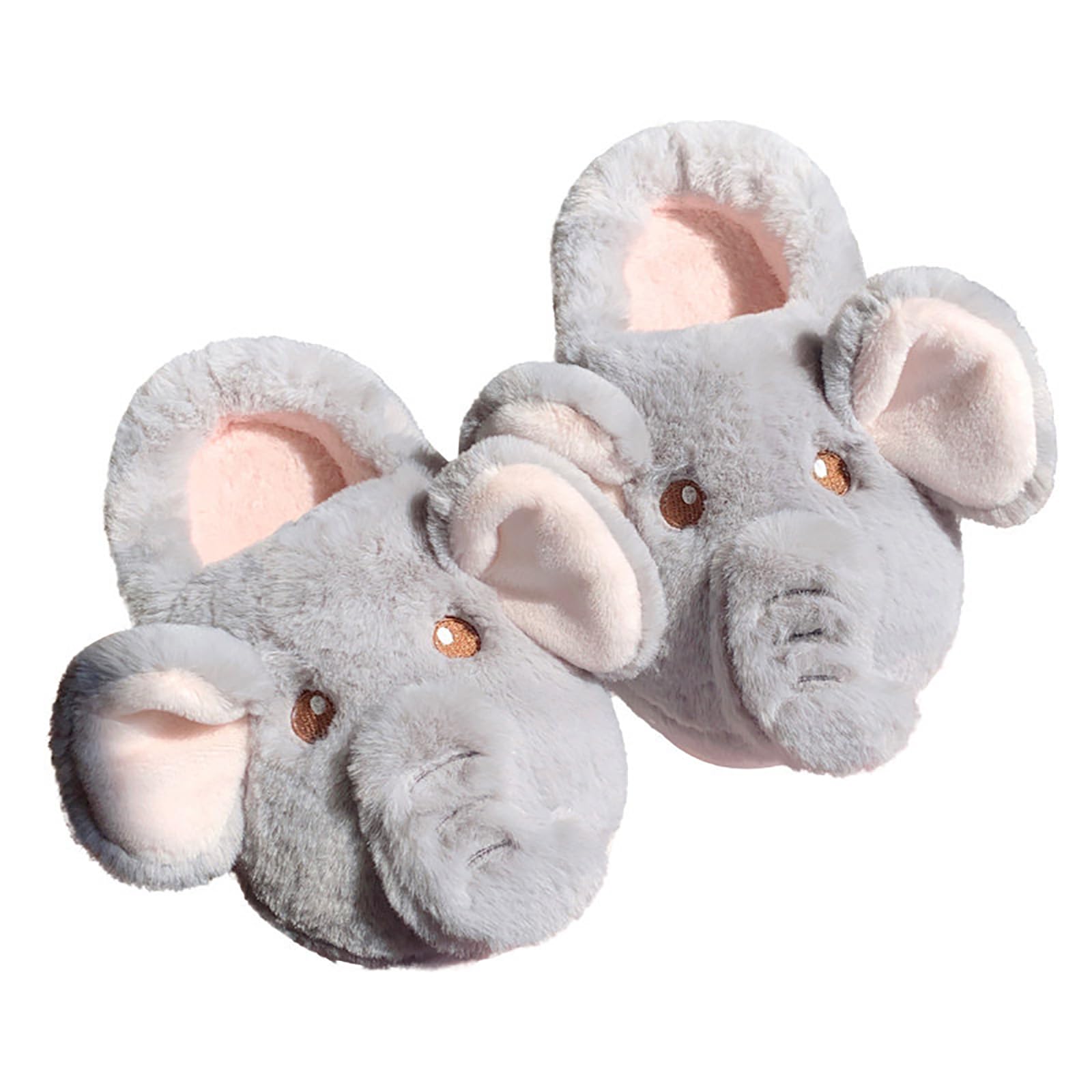 ANYEI Women's Cotton Slippers - Non-slip, warm plush, cosy and skin-friendly.Elephant