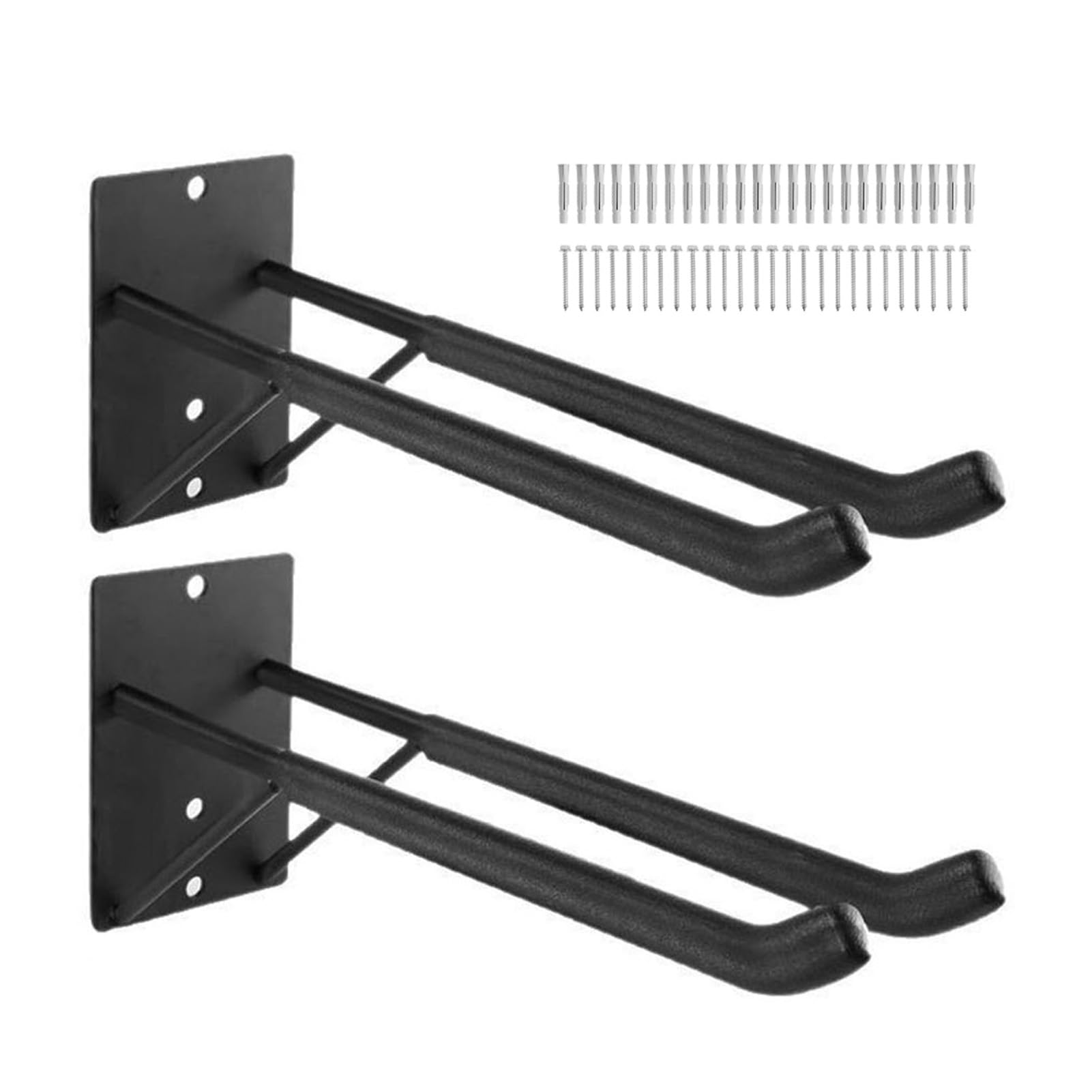 RIZGHWOY Ganci da Garage Resistenti,Supporti con Base Larga for | Metallo Antiruggine, estremità Piatta Salda, Supporto da Parete per Attrezzi