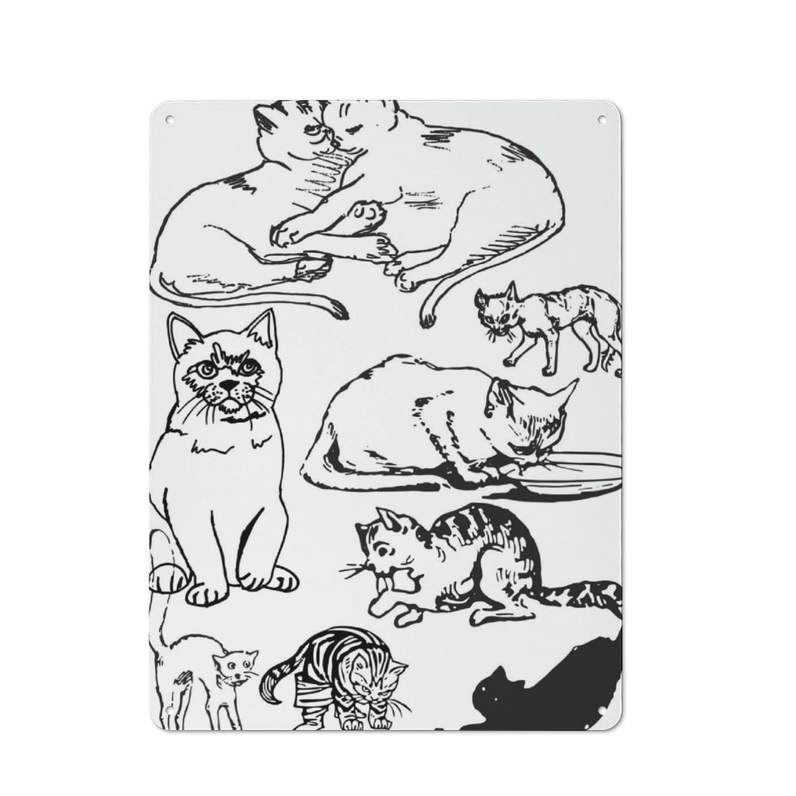 Junmoney Cat Lovers In Minimalist Vintage Metal Sign 40X30cm For Guest Room Or Hallway, Suited To Guest Room Decorators