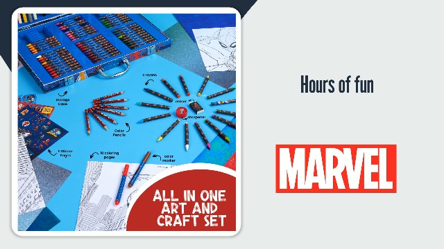Marvel Avengers Art Set for Kids Colouring Pens Colouring Pencils
