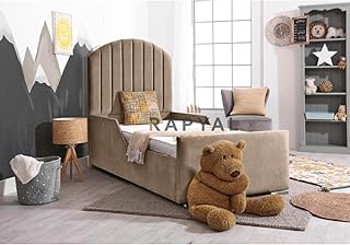 The Ivy Single Kids Bed 2ft6/3ft With Mattress and Headboard (Beige, With Mattress, 3ft Single (90 x 190 cm))