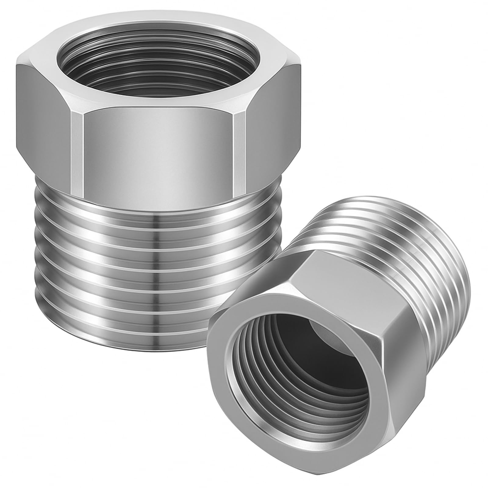 Photo 1 of 2 PCS 1/2" G Male to 3/8" Compression Female Adapter, Brass Pipe Fitting Bushing Reducer for Faucet Supply Line Hose for Faucet Supply Line Hose, Kitchen Bathroom RV Plumbing Connector
