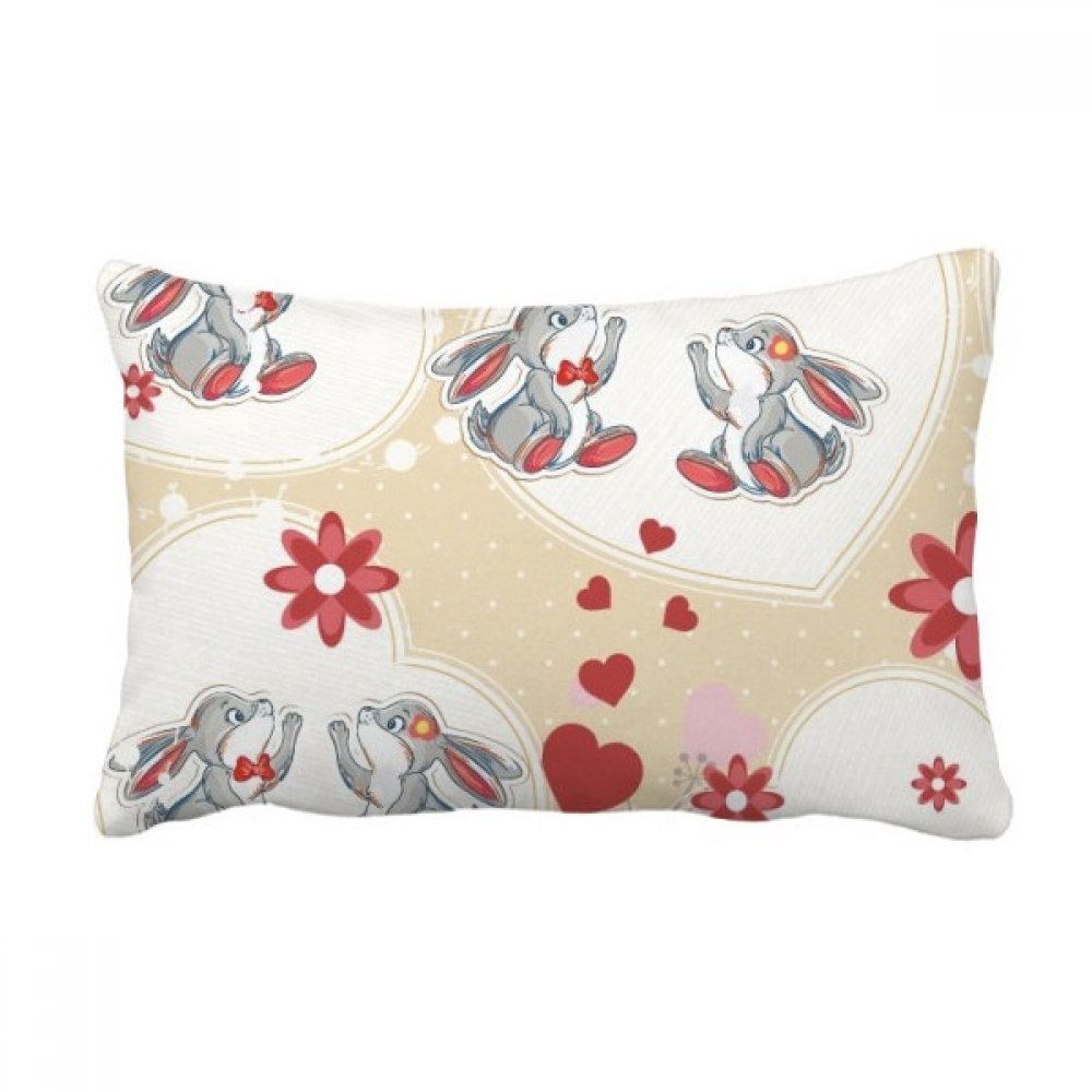 Oreiller lombaire Lapins Gris Mignons grand format 16x24 pouces décoratif pour canapé maison