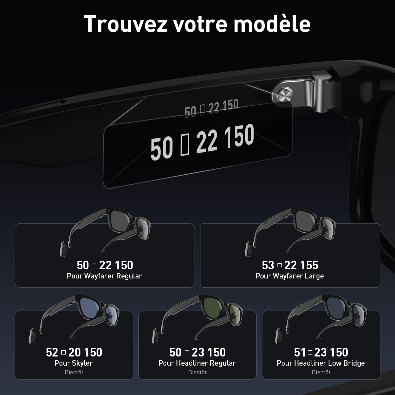 PRISMXR Chargeur Compatible avec Les Lunettes RayBan Meta, Set de Charge Rapide avec Câble de Charge Magnétique & Batteries Interchangeables - Wayfarer Regular, Carina C2