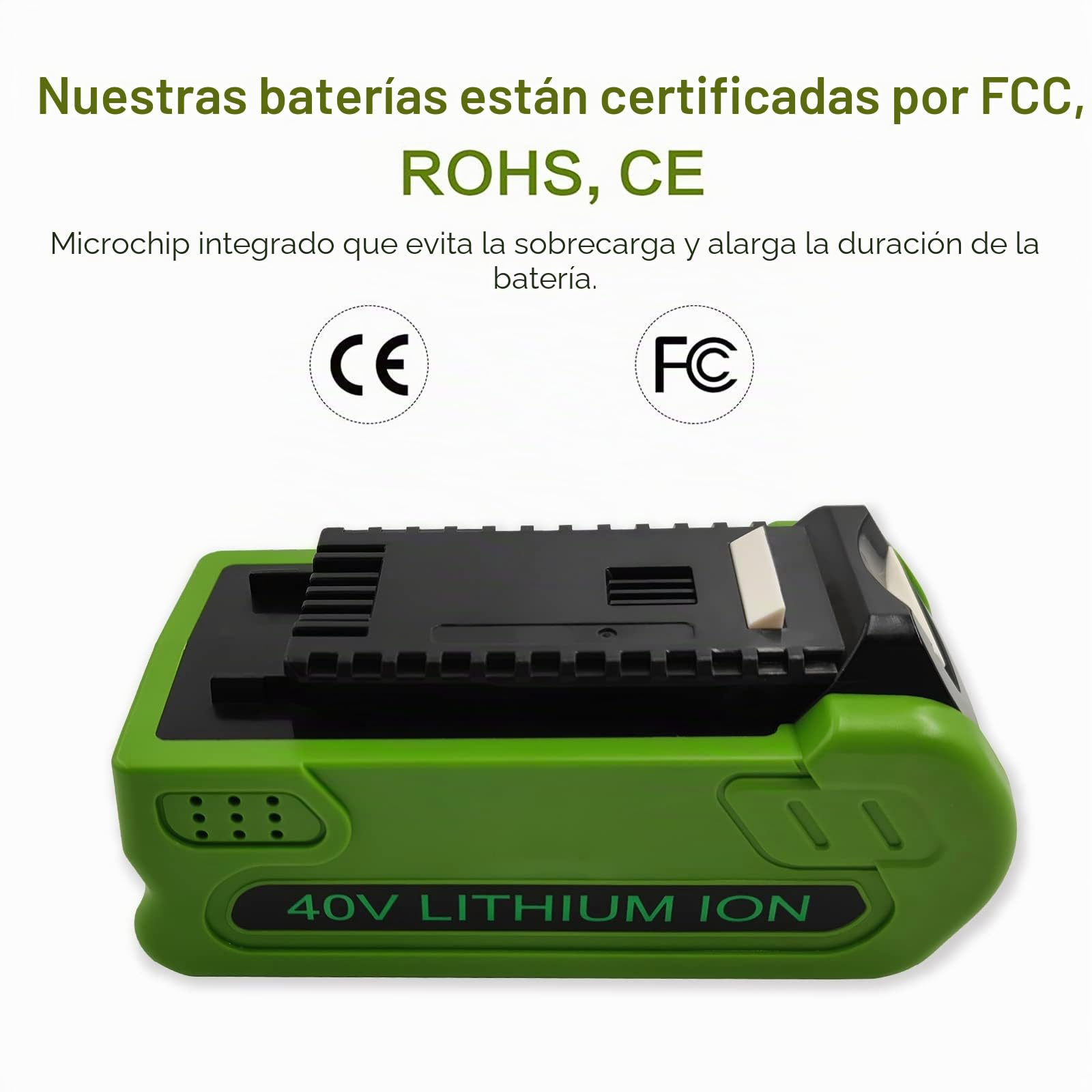 Batería de repuesto G40B2 de 40 V 2.0 Ah para batería GreenWorks de 40 V | GreenWorks G-MAX 29472 29462 29252 20202 22262 25312 25322 20642 22272 27062 21242 (no para Gen 1)