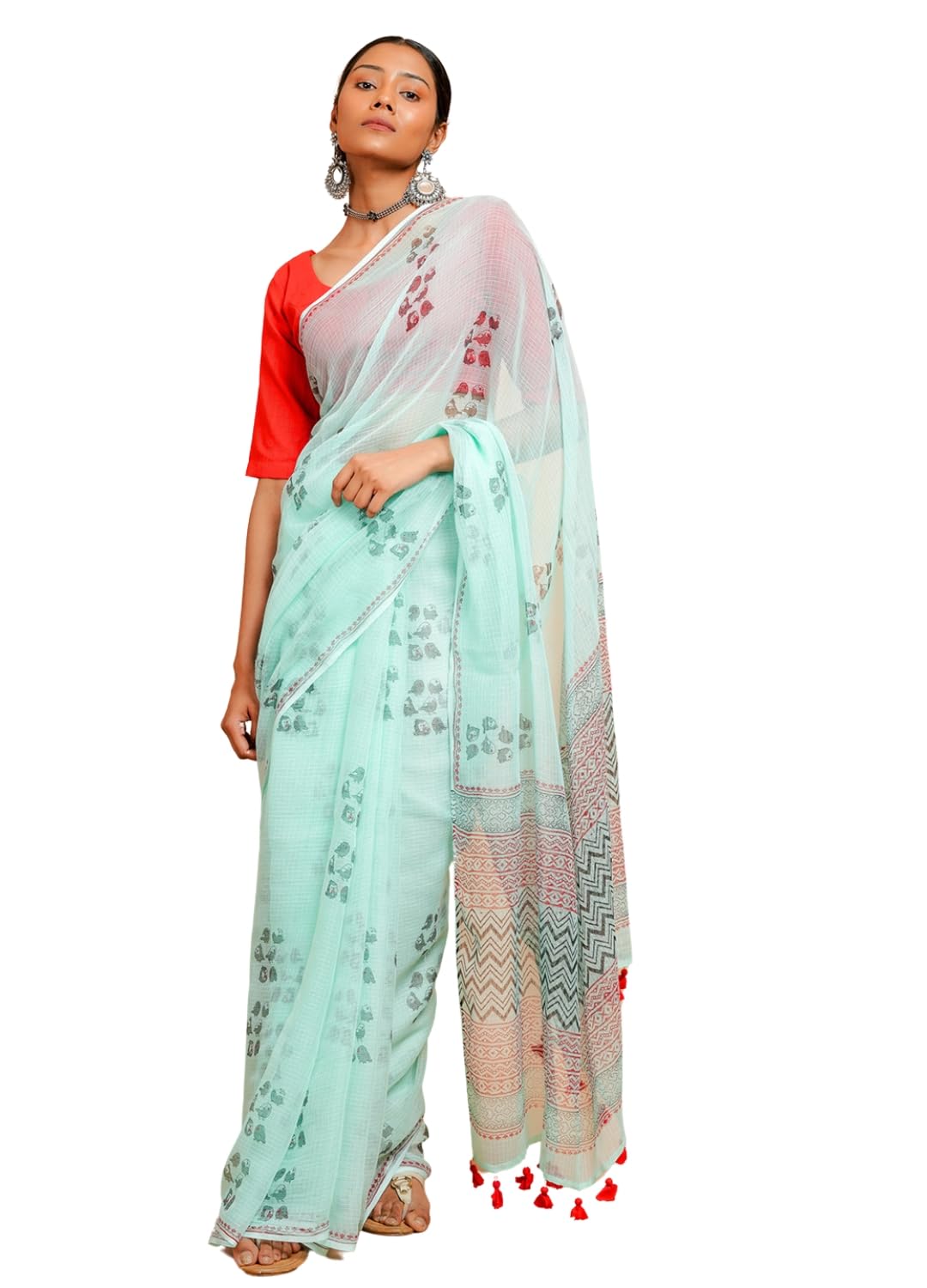 PALASH Hand Block Printed Kotadoria Saree PAL.SAR.KOT.206