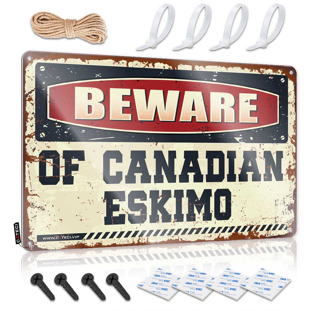Fzfn Colour Indie Decor, Decorations Campers Nice Beware Of Canadian Eskimo | Rustic Lovely Wall Art(30X40cm)