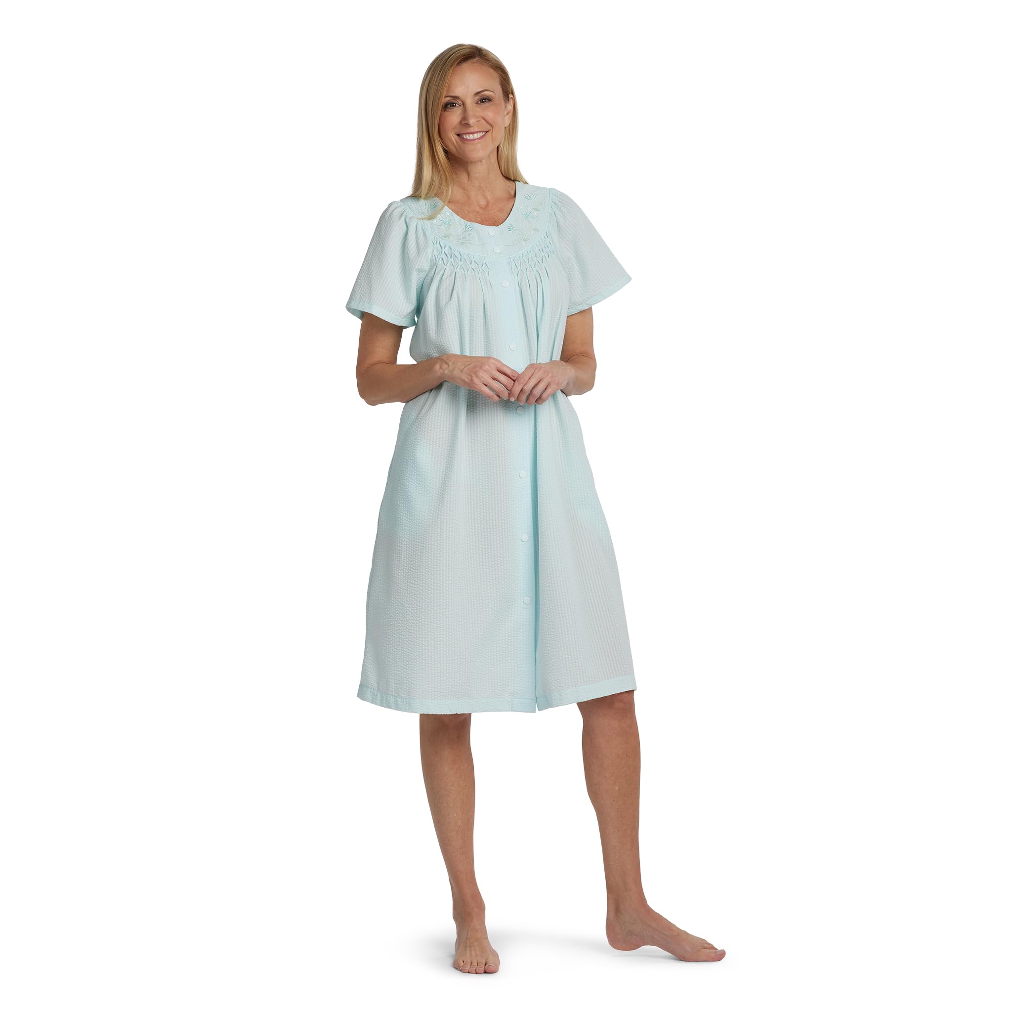 Miss Elaine Short Seersucker Robe
