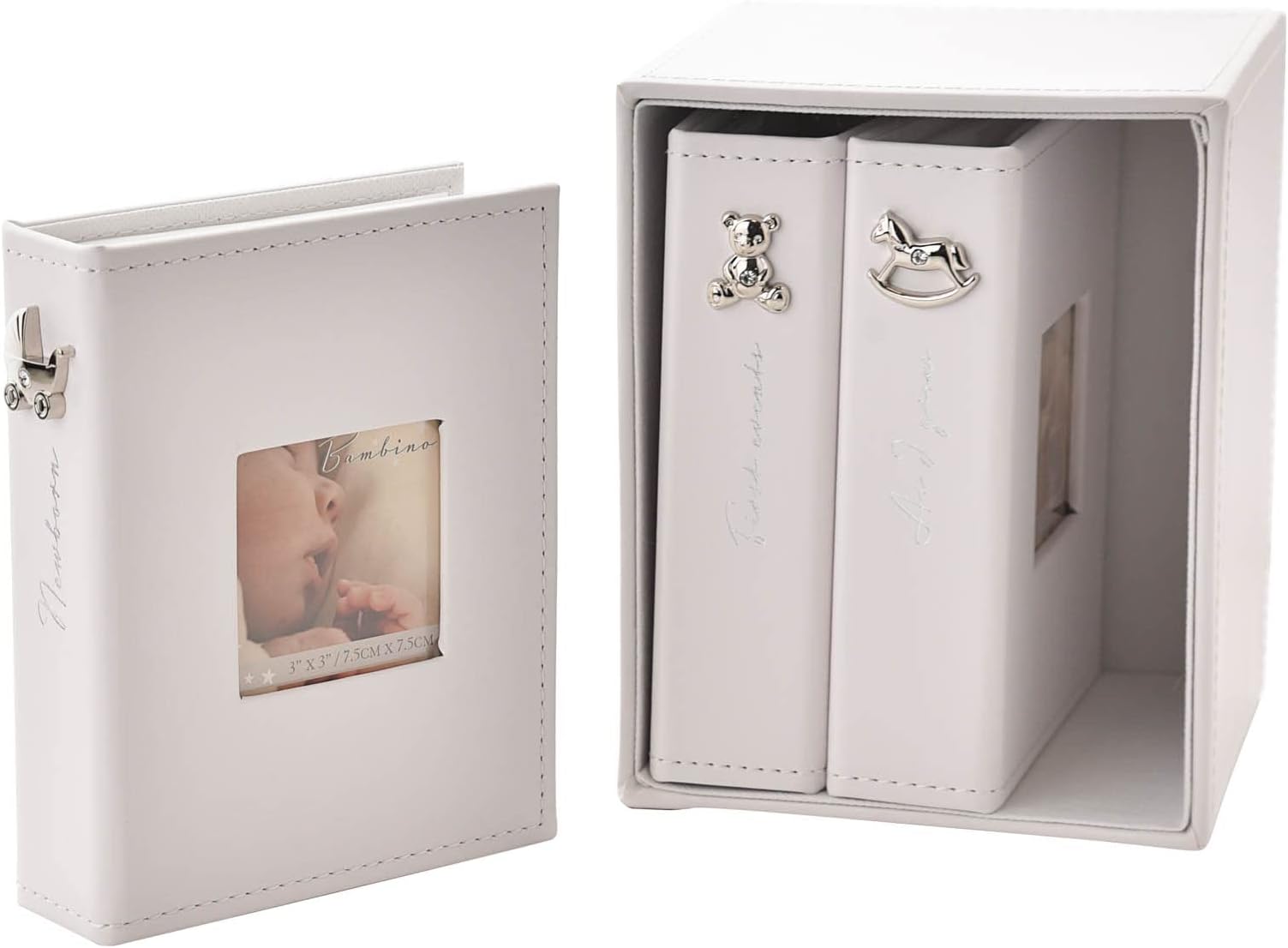 Bambino by Juliana Baby Photo Albums | Set of 3 with Holder | 72 6 x 4 Inch Photos - White