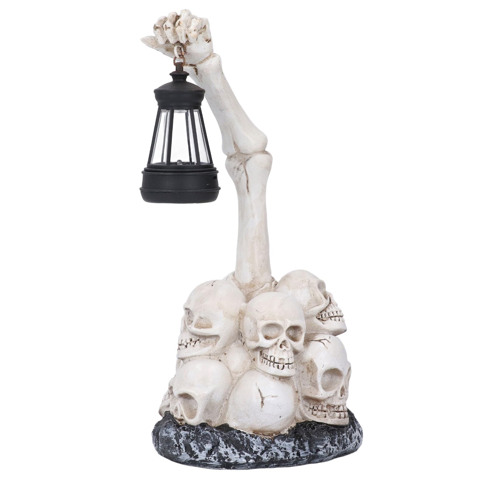 Changor Skull Statue Lamp, Skull LED Night Lamp, Desktop Halloween Decor, Resin Solar LED Light Halloween Collection Indoor Outdoor for Party Gathering Garden Indoor Outdoor Use